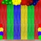 3-Pack Blue, Red, Green & Yellow Foil Fringe Curtains Party Backdrop Decorations